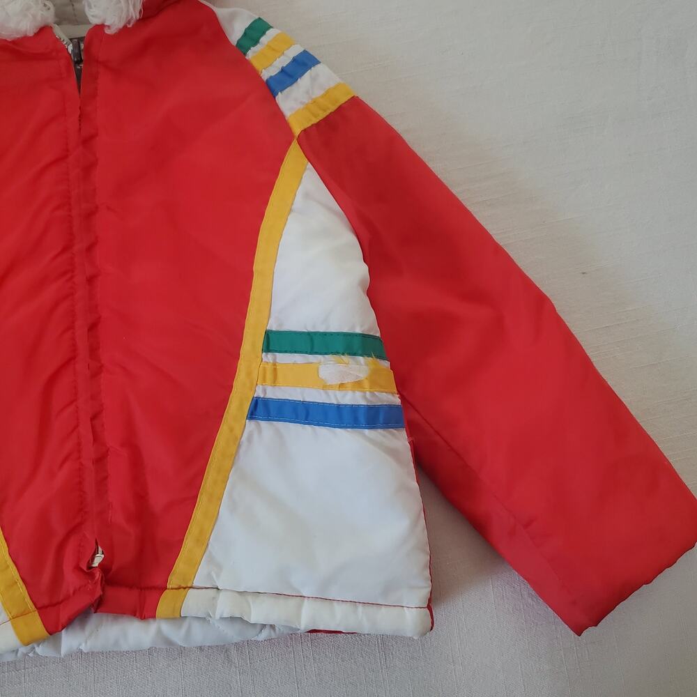 Vintage Montgomery Ward Colorful Hooded Coat 3t - Picture 3 of 8